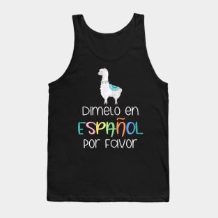 En Espanol Por Favor Bilingual Spanish Teacher Gifts Tank Top